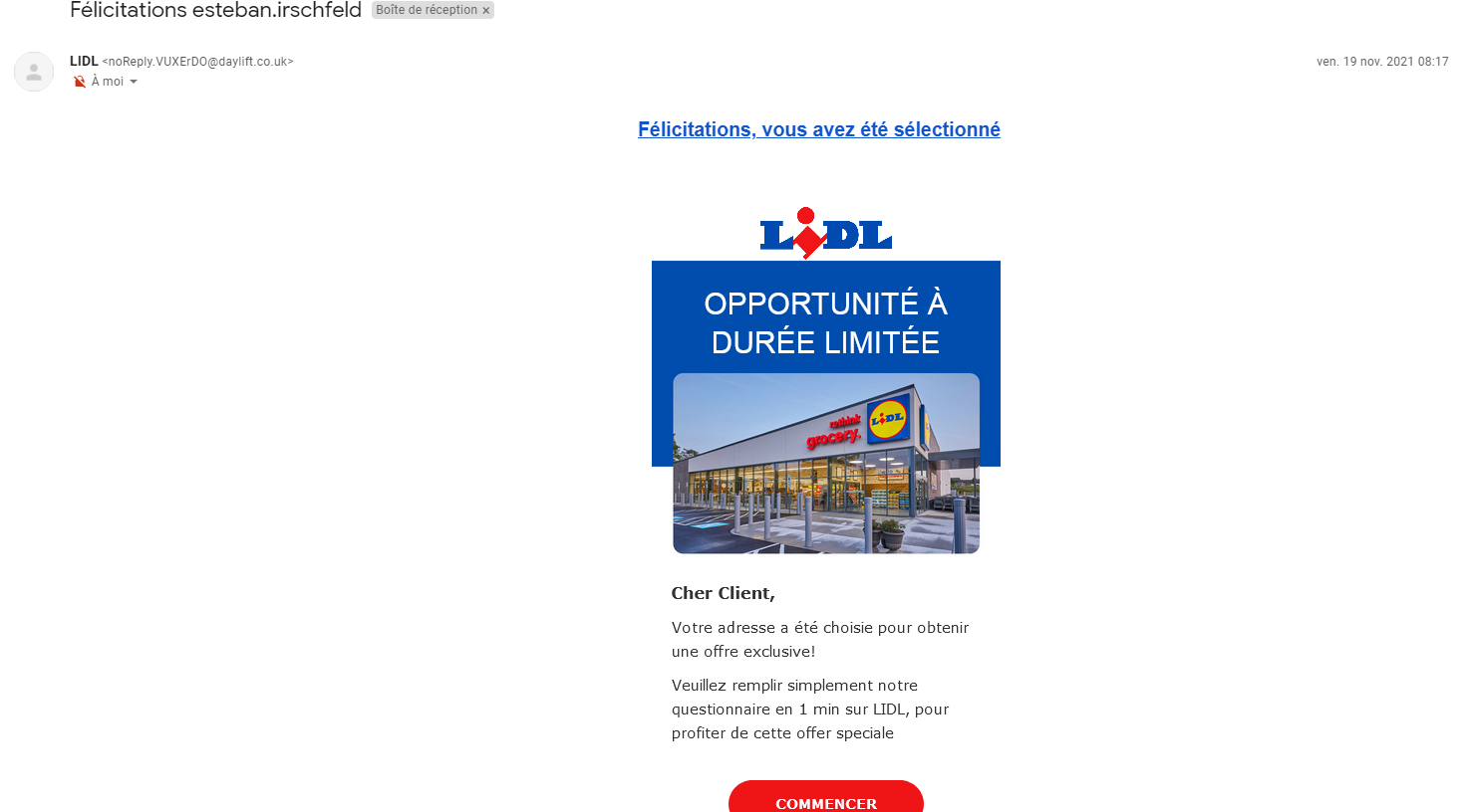 hameçonnage par mail